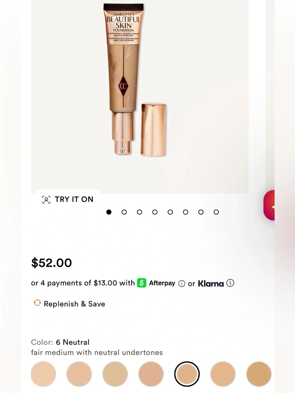 Charlotte Tilbury lightweight foundation